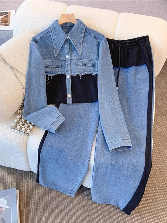 Holbrook™ | Veste cropped color-block et ensemble de pantalons à jambes larges